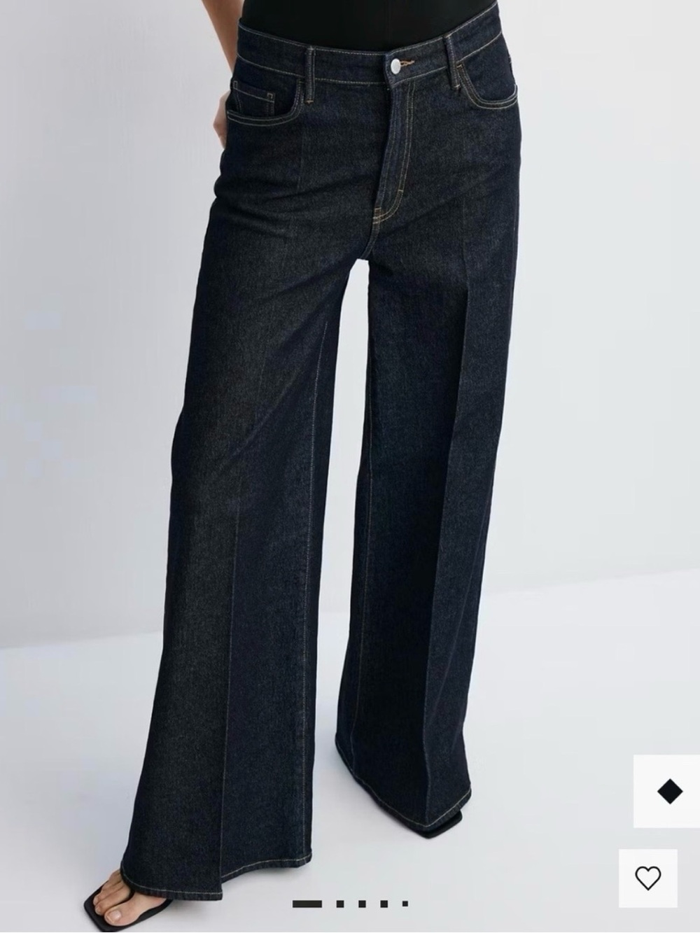 Mango Wide-Leg Dark Indigo Jeans